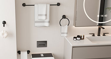 The highest level of bathroom storage is the bathroom accessories